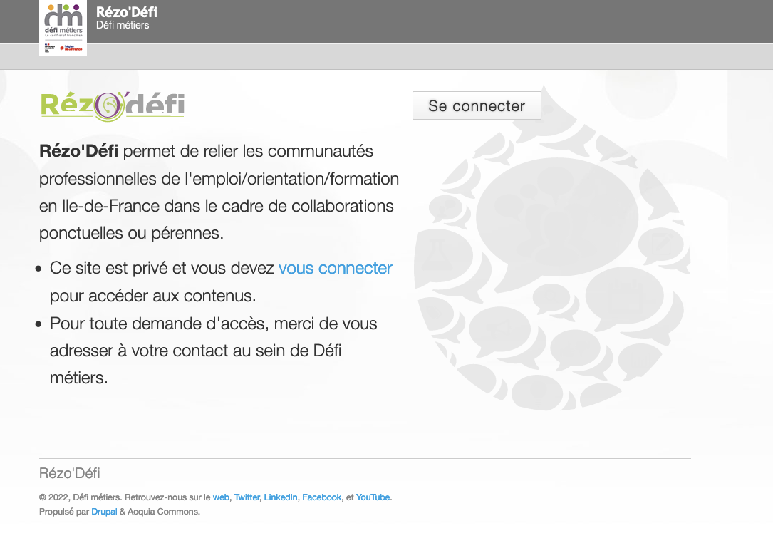 Extranet Défi Métiers